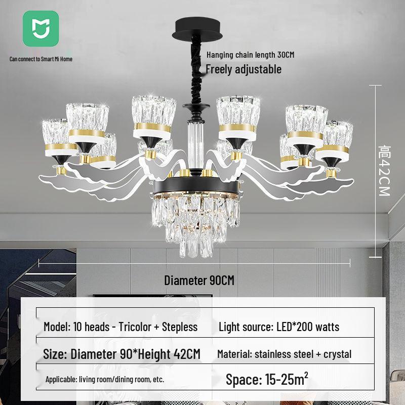 Luxury Modern Crystal Chandelier for Living Room - Elegant Luminous Fixture