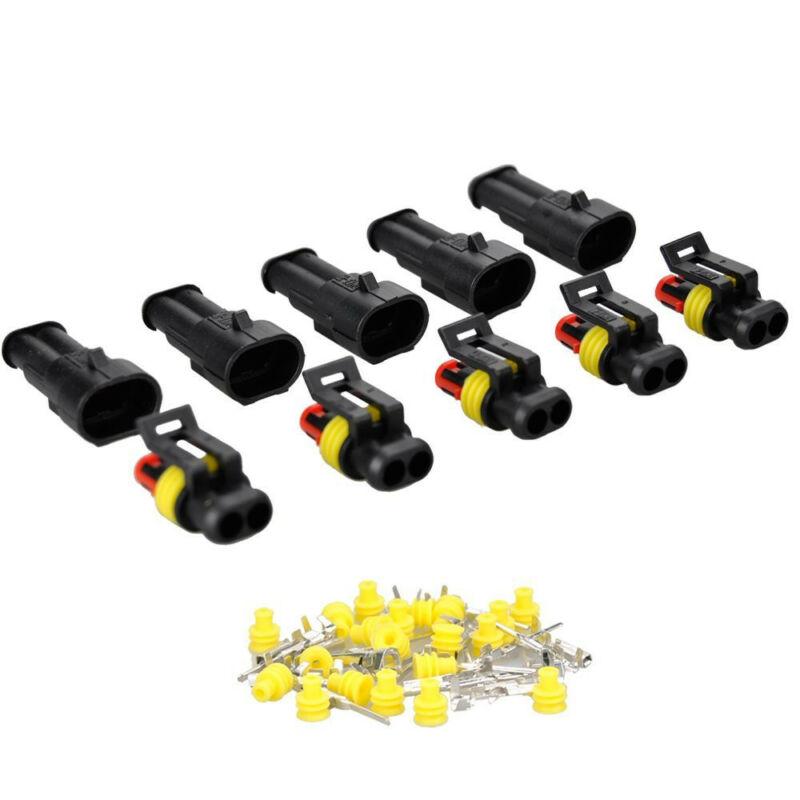 New 10 Kits 2 Pin Way Sealed Waterproof Electrical Wire Connector Plug Car Auto Van
