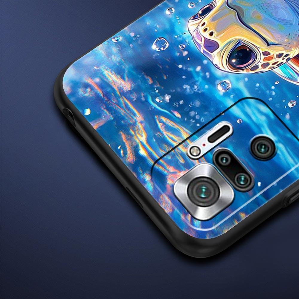 Ocean Animal Cute Dolphin Sea Turtle Phone Case For Xiaomi Redmi Note 14 13 5G 10 11 12 Pro Plus 4G 14C 13C 12C 10C Black Cover