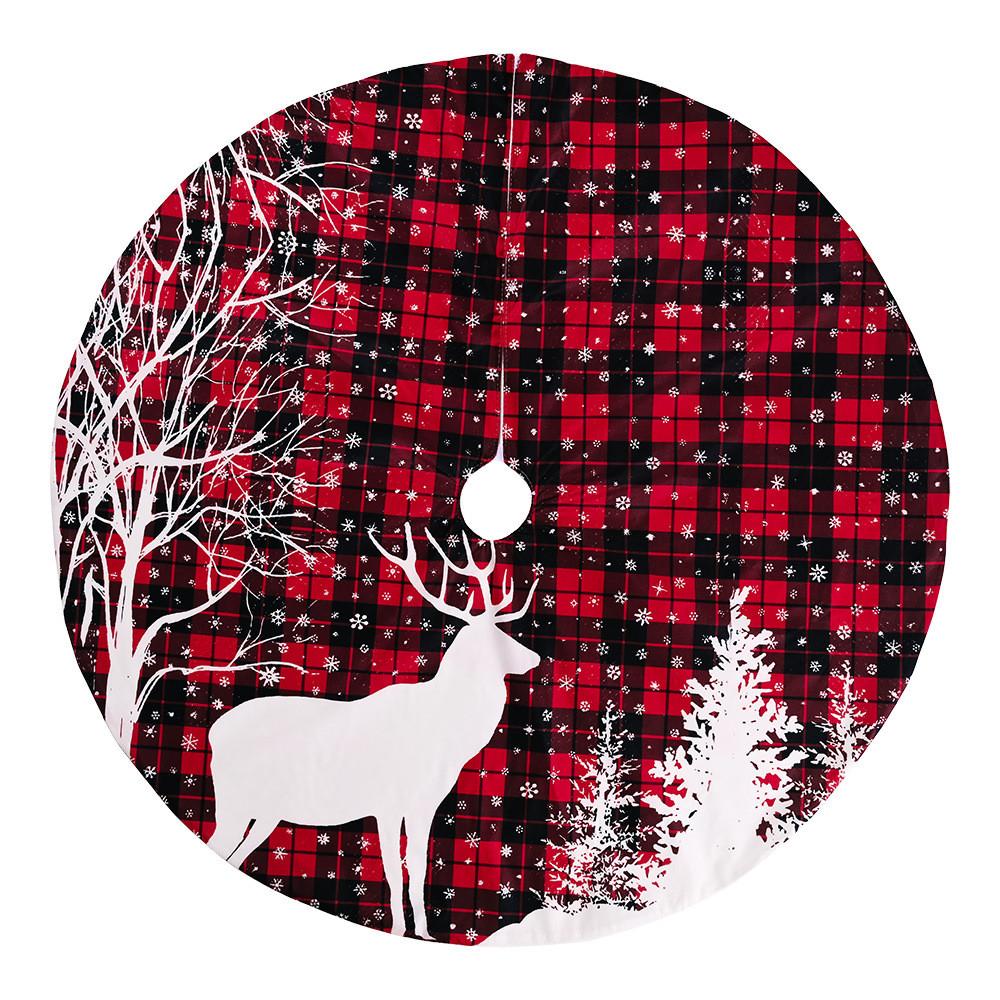 

Tree Decorative Christmas Skirt With Adorable Reindeer Design Perfect For Holiday Gatherings Red Check Moose