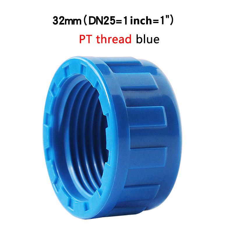 1Pc Pvc Female Thread End Cap Connector 1/2 3/4 1 1.2 1.5 2 Inch End Connector 20 25 32 40 50 63Mm Water Pipe Adapter
