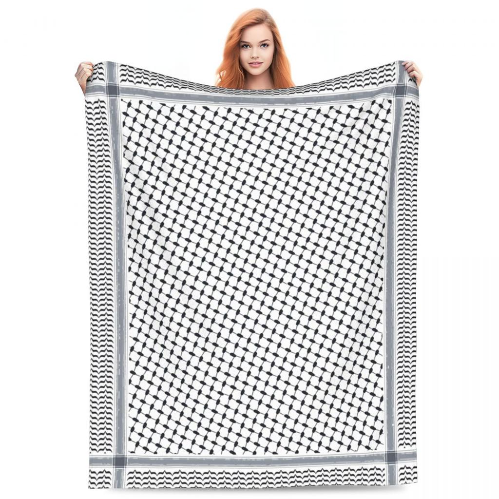 Palestine Keffiyeh Blanket Flannel Spring Autumn Multi-function Ultra-Soft Throw Blankets for Bed Bedroom Bedspreads
