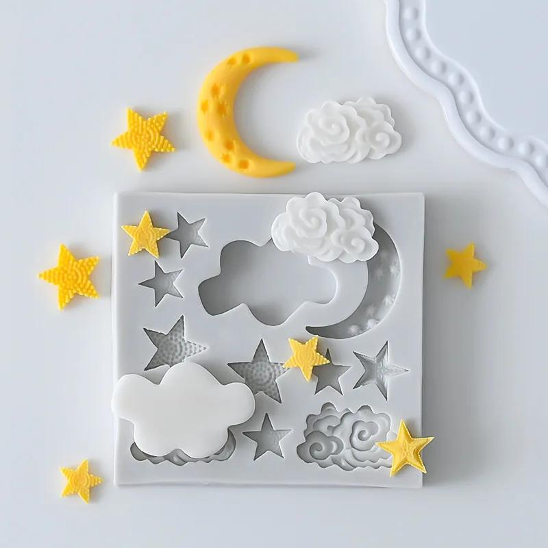 Moon Star Cloud Cake Decoration Mold Silicone Baking Mold Diy Chocolate Mousse Fondant Cake Decorating Tools Kitchen Accessories