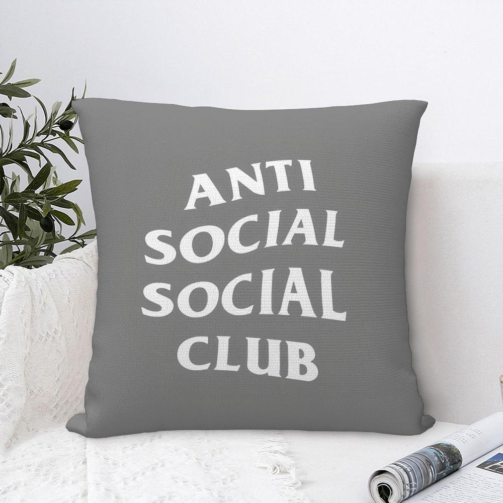 

ANTI SOCIAL SOCIAL CLUB Pillow Case Sofa Decorative Home Double-sided Print Plush Square Throw Pillow Covers Cushion Decor Cover 12x12Inch
