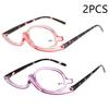 2/3 Stück Lesebrille für Make-up, einzeln, 120 Grad drehbar, multifunktional, Vollrand, modische Lesebrille 2333