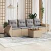 VidaXL Garden Lounge Set with Cushions 5 Pcs, Patio Sofas, Patio Furniture Set, Outdoor Furniture, Beige 3224883