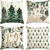 Festliche Weihnachtskissenbezüge: Bäume, Merry & Joy Designs Sofa Zimmerdekoration Neujahrs Feiertag Hausdekoration