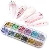 12 Powder Irregular Art Sequins  Manicure Grids Ultra-thin Decoration