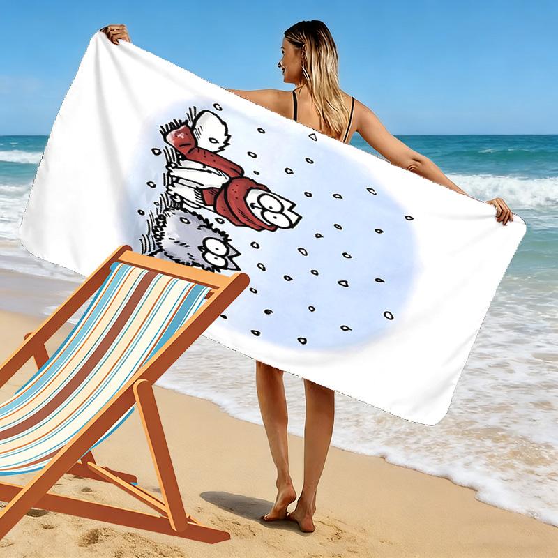 Simon's Cat Aufdruck Strandtuch, Großes Weiches Schnelltrocknendes Handtuch für Strand Camping Schwimmen