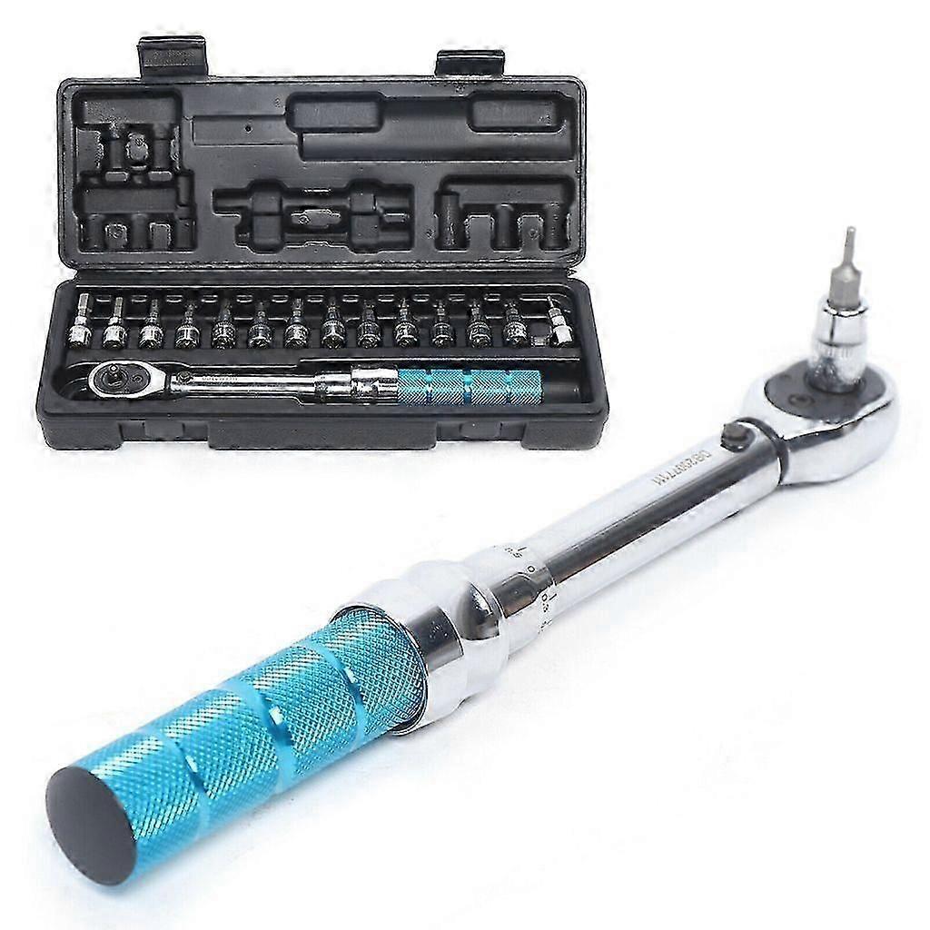 15pcs Torque Wrench Bike Torque Wrench Tool Bicycle Torque Wrench 1/4'' 2-14Nm Manual Ratchet Wrench Set