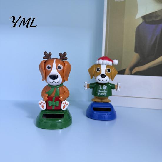 Geschenk für Fahrer und Autoenthusiasten Solarbetriebenes tanzendes Ornament, Kreative Armaturenbrett-Weihnachts-Cartoon-Figur Niedliche Elch-Figuren Auto-Innenraum