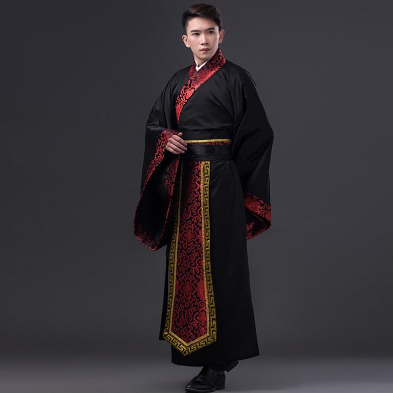 Hanfu Men Traditional Chinese Attire With Twill Fabric For Festival And Performance Use