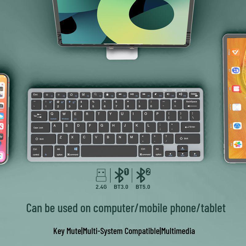 Bluetooth Rechargeable Wireless Keyboard & Mouse Set, Ultra-thin, Portable, 2.4G, Universal for Computers, Laptops, Phones.