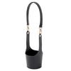 PU leather cup holder waterproof shoulder carry handbag drink black