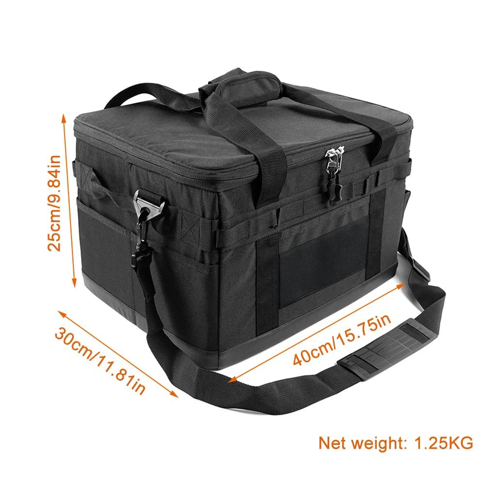Camping Storage Bag Picnic Supply Handbag Large Capacity Picnic Tableware Organizer Shoulder Bag Outdoor Collapsible Storage Box