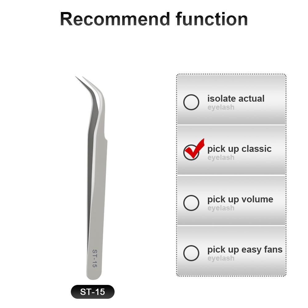 

1 шт. Пинцет для ресниц 6A-SA ESD Нержавеющая сталь Высокоточные антистатические изогнутые пинцеты для наращивания ресниц Инструмент для захвата ST-15