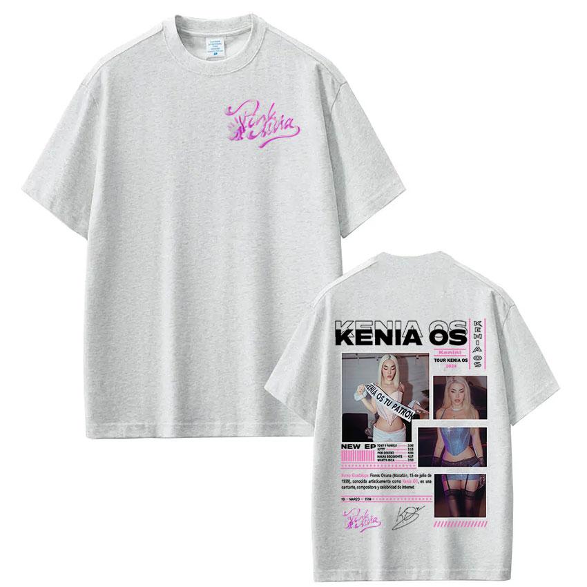 Singer Kenia Os Pink Aura Tour Album Merch Graphic T Shirt Unisex Women Retro Aesthetic TShirts Casual Oversized Short Sleeve Tees