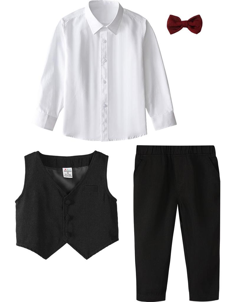 TickElf Formelle Kleidung Anzug Baby-Outfit Perfekt für Kindergarteneintritt Erste und Schreinbesuche Jungen Kinder Set, Western-Stil Set,