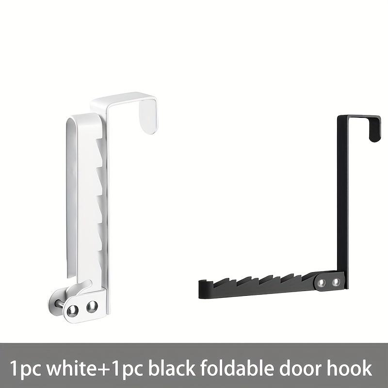 

2pcs Foldable Door Hangers - Easy Storage & Organization In Bedroom, Bathroom, and More, Bathroom Storage Solution, Towel Rack for Bathroom White 1pc+Black 1pc