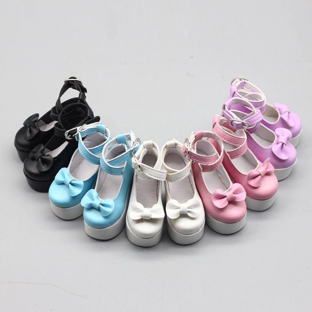 PU Leather Doll High Heel Shoes Princess Bowknot 1/3 Doll Shoes Bjd Shoes 60cm Doll Shoes  DIY Toy