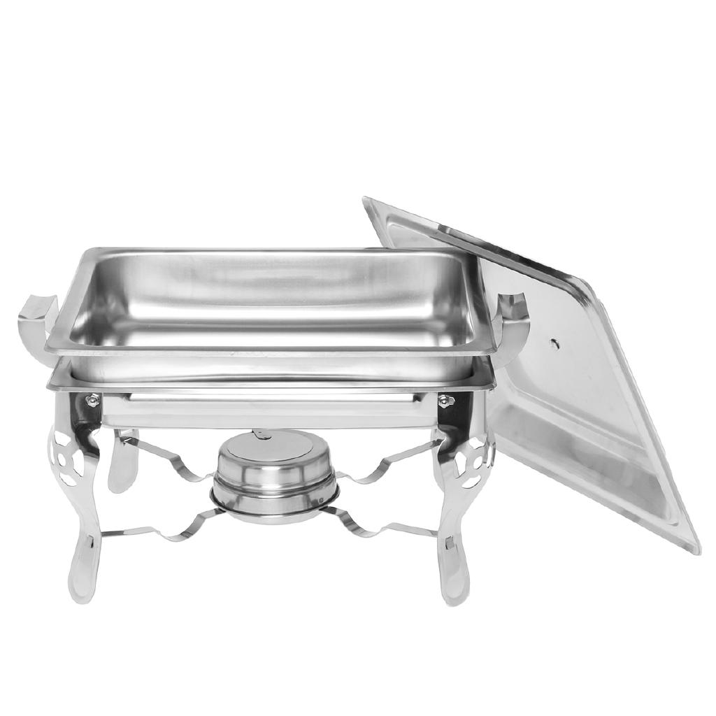 6L Square Buffet Stove Chafing Dish Buffet Stoves Caterer Food Warmer Burner Tray Wedding Party Stainless Steel Buffet Stove