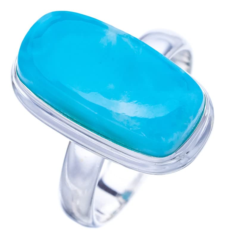 

StarGems® Natural Larimar Handmade 925 Sterling Silver Ring 7.75 F1437