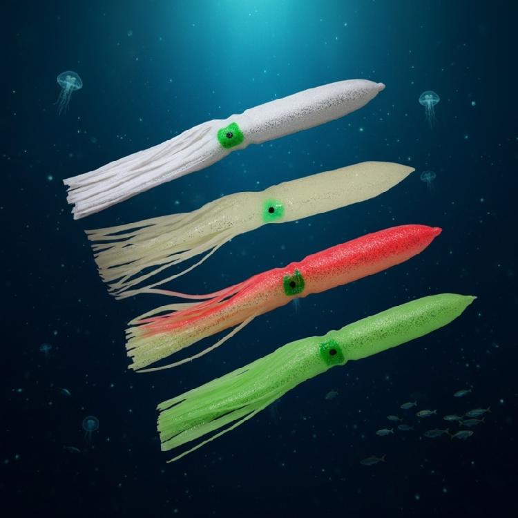 10Pcs Soft Lure Squid Skirts 8cm Artificial Baits Lures Saltwater Trolling Lure Artificial Baits Fishing Accessories