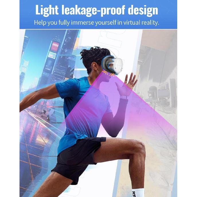 Silicone Face Pad kit for Meta Quest 3, Soft, Durable, Washable,Sweat-Proof,Lightproof Anti-Leakage Face Pad for Oculus/Meta Quest 3. Includes Meta