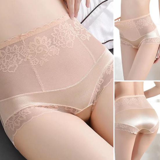 Women Lace Embroidery Flowers Panties Sexy High Waist Butt Lifter Briefs