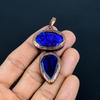 Blue Sapphire Pendant, Handmade Gemstone Pendant,  Copper Electroformed Pendant Antique Jewelry, For Engagement Gift