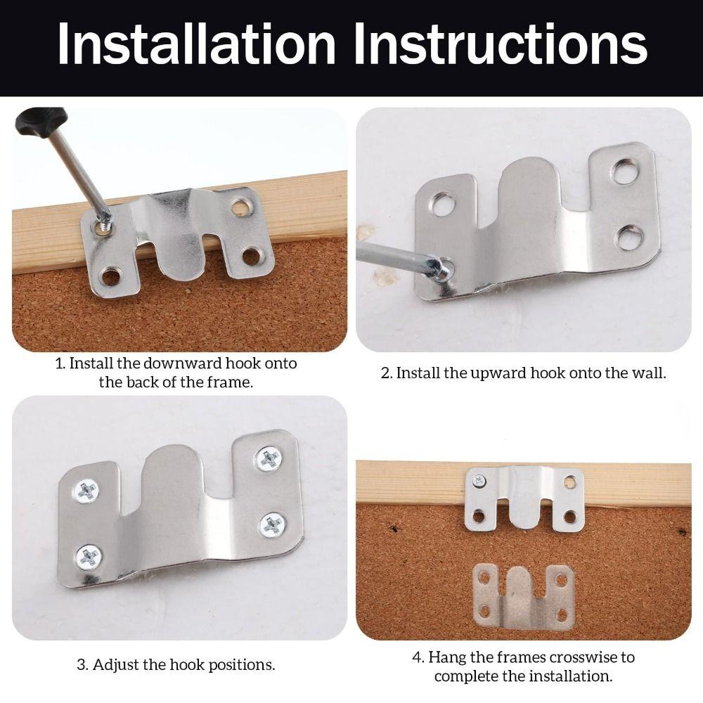 10pcs Rust Proof Hanging Brackets Interlocking Design Flush Mount Bracket Wall Fixing Bracket  Home