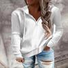 Damen S Locker Einfarbig Kapuzenpullover Langarm Reißverschluss Pullover