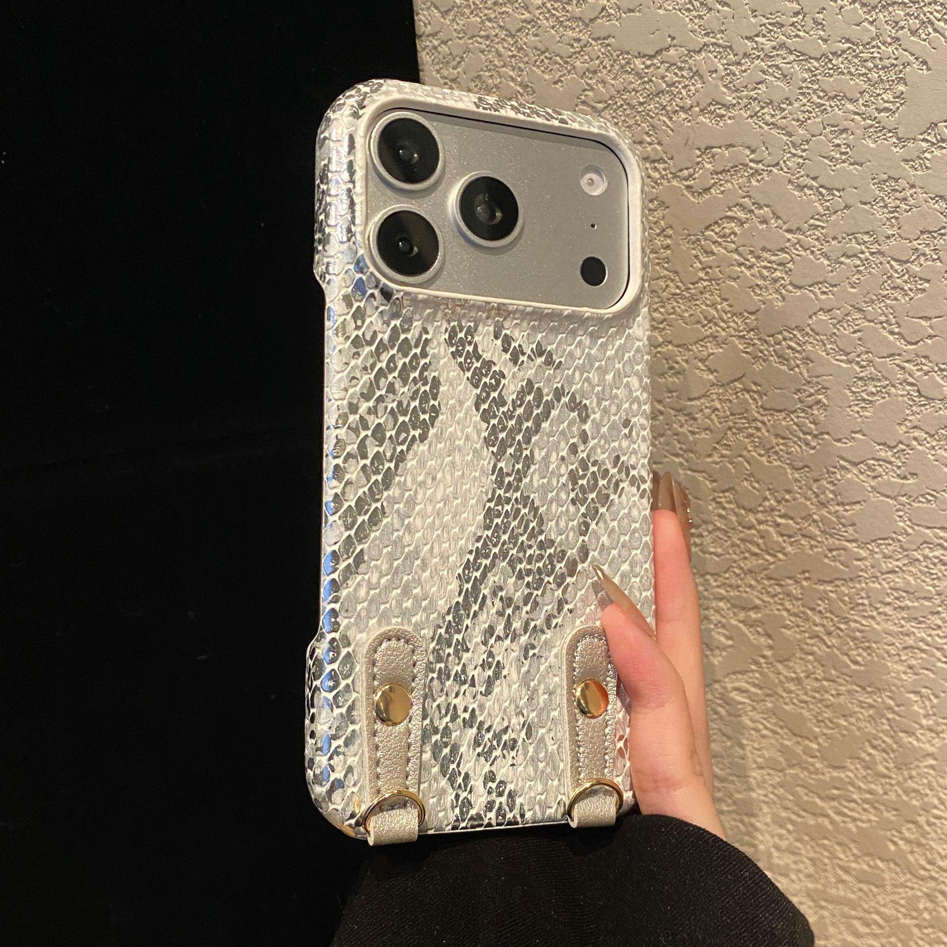 

Gradient Snake Skin Pattern Phone Case with Stand & Star Pendant for Apple 17 Pro Max, 16, 15, 14 iPhone 15 Pro Max