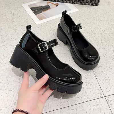 Chaussures à plateforme et talons pour femmes, escarpins Vintage de Style japonais pour étudiantes