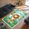 Animals Theme Crystal Velvet Floor Rug Personalized Custom Name Text Warm Carpet Home Decoration