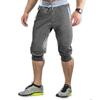 Sports Pants for Men, Casual Jogging Shorts, Elastic Fitness Pants, Light Plate, Solid Color