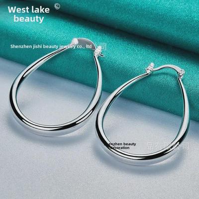 Orecchini a Cerchio a Forma di U in Argento - Gioielli da Donna di West Lake Beauty