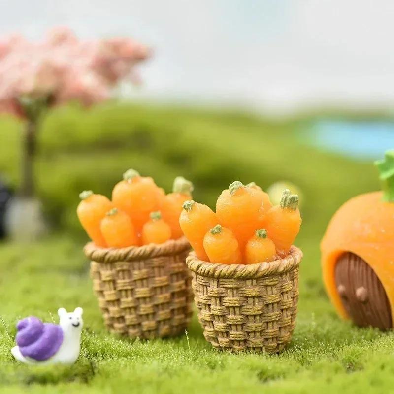 Cartoon Rabbit Carrot Miniature Fairy Garden Accessory Micro Landscape Cactus Decoration Handmade Craft Gift Ornaments