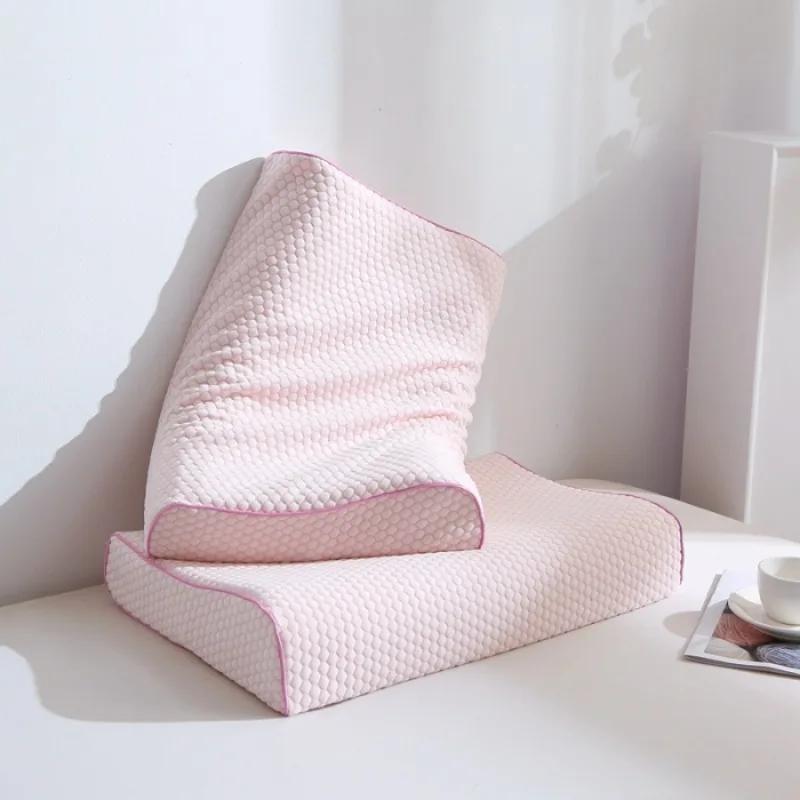 

Thailand Natural Latex Pillow Adult Student Latex Pillow Granular Langya Latex Smooth Pillow Cover 60x40x10-12CM 1pcs рожевий