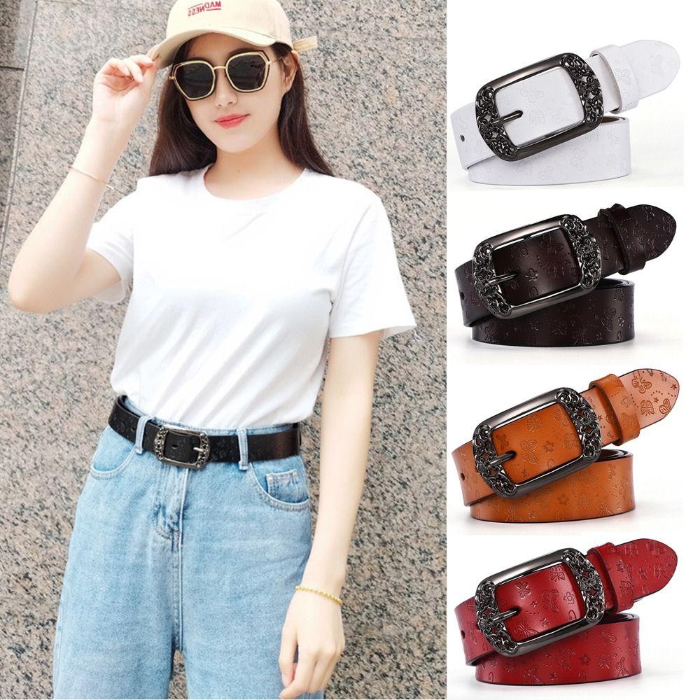 

Printed Waistband Pin Buckle Waist Strap Retro Belt Decor Accessories кавовий