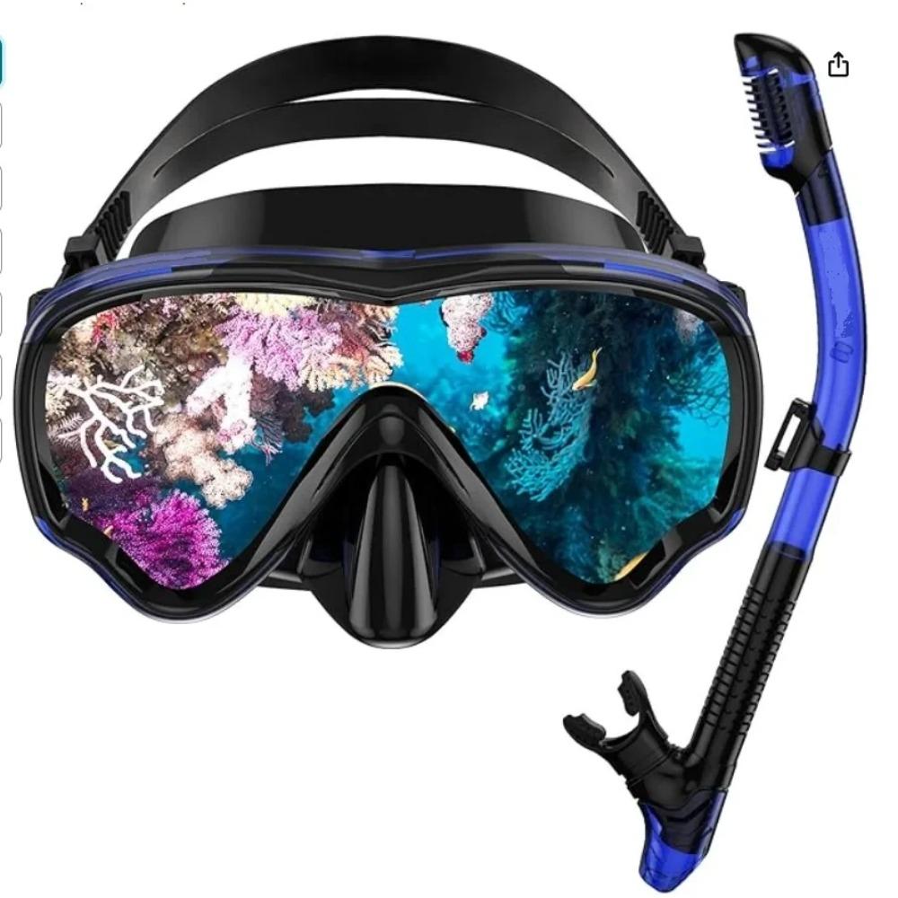 Swim goggles Diving Snorkel Mask with Nose Cover  Swimming Goggles