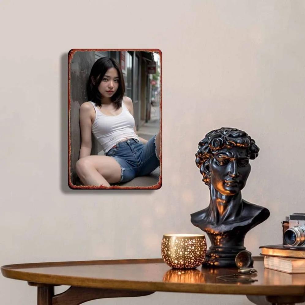 Metal Wall Art Decor 2D Flat Iron Painting for Home Bar Garage Cafe Club Room
