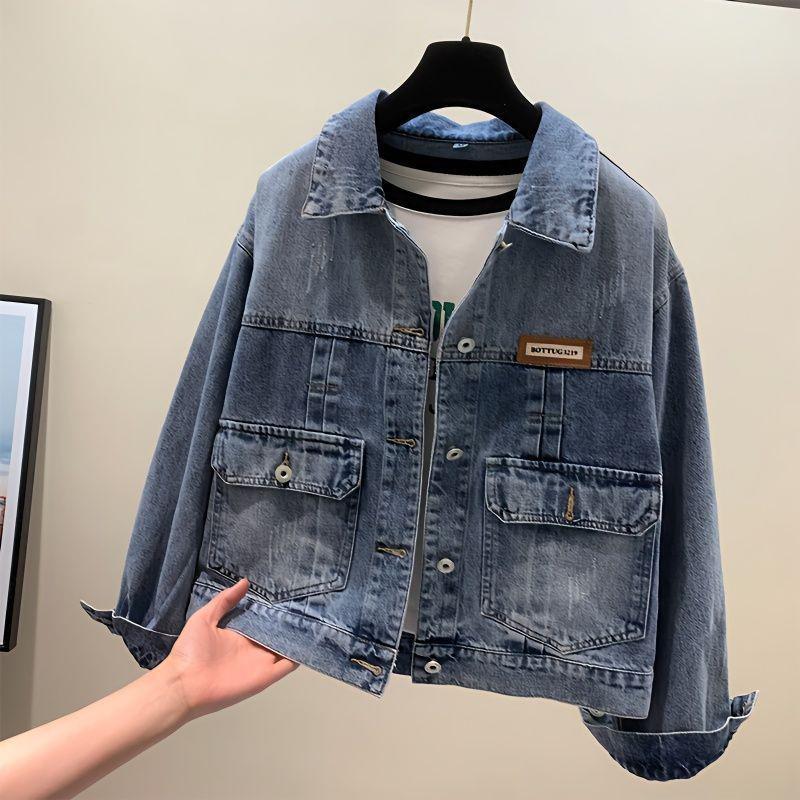 Women's High-End Embroidered Denim Jacket - Korean Style Spring/Autumn 2025 Fashion