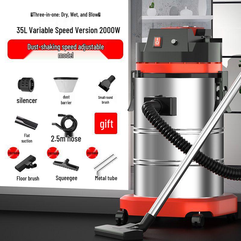 High-Power Wet/Dry Vacuum Cleaner for Home, Workshop, Car Wash, Grout, and Industrial Use
