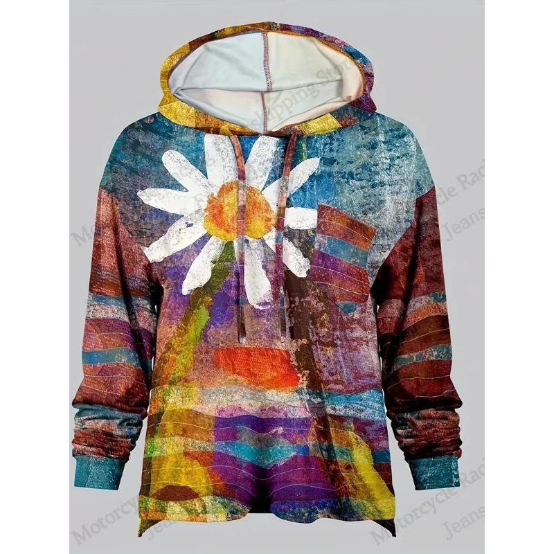 

Floral Abstract Design 3d Print Hoodie Women Fashion Oversized Hoodies Sweatshirt Women Sweats Y2k Coat Harajuku Clothes Female XL