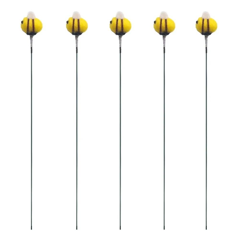 

Маленькая пчела в горшке, украшение для посадки, шерстяной фетр, шмель, сад, детская палатка, поделки, украшение «сделай сам», 5 шт.