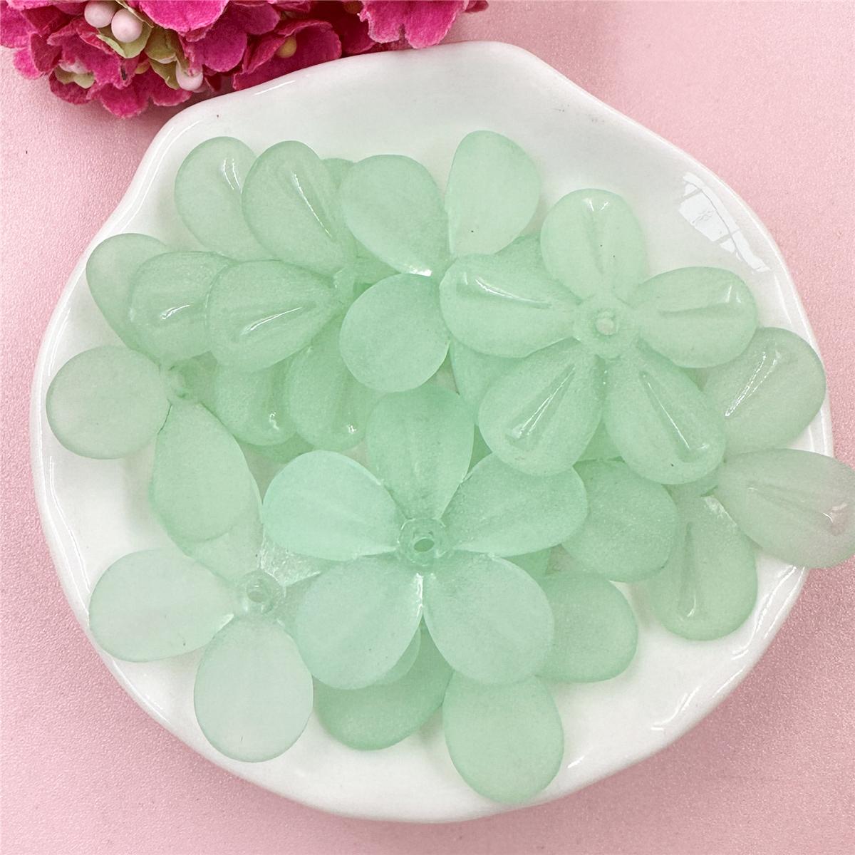 

DIY фурнитура свободные бусины для изготовления матовых цветочных головных уборов 29 мм акриловые ювелирные изделия цепочка для телефона ручной работы 10 шт. зелёный