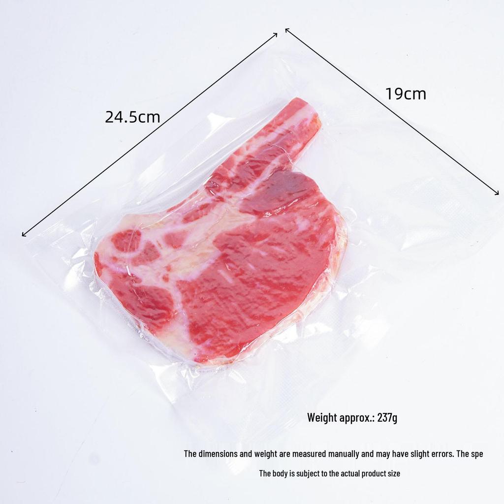 Korean BBQ Display: Lamb Chop, Tomahawk Steak, Beef Patty, Luncheon Meat, Raw Pork Model