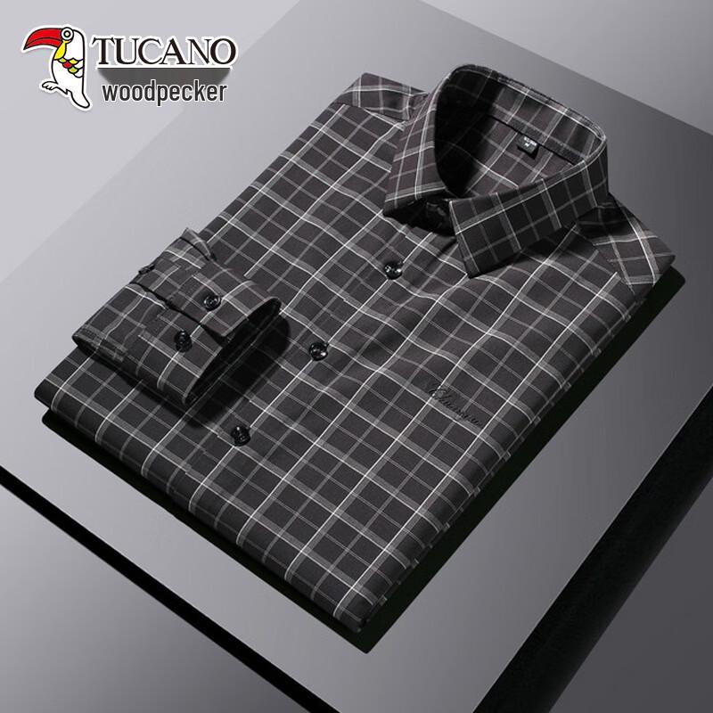 TUCANO Men s Anti-wrinkle Plaid Long-Sleeve Shirt 2XL
