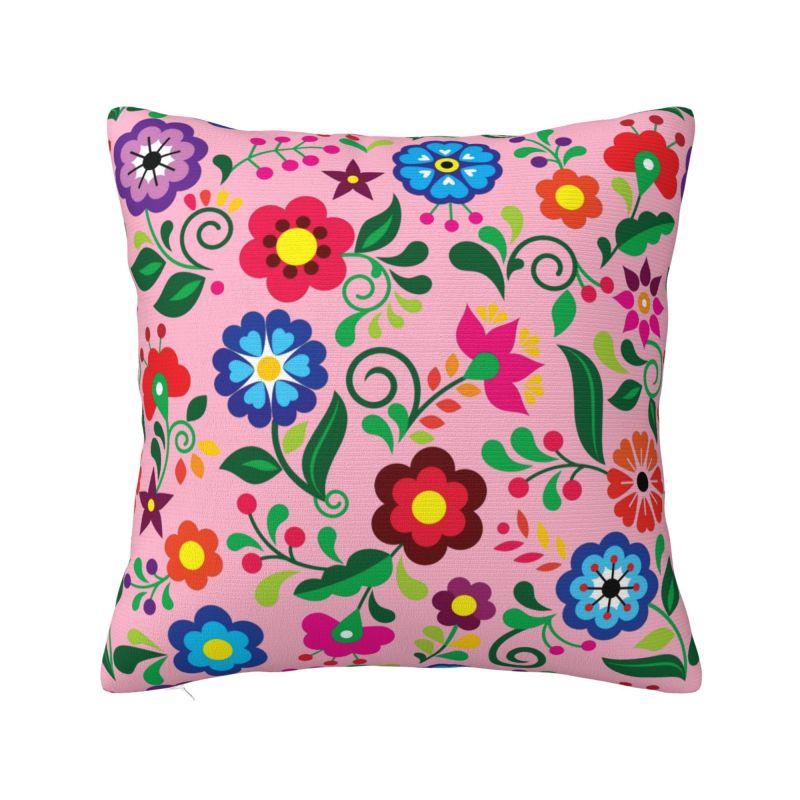 Poland Folk Floral Throw Pillow Case cm Decorative Polish Floral Art Cushion Cover Soft Polyester Pillowcase